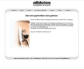 Alldeles caterings hemsida