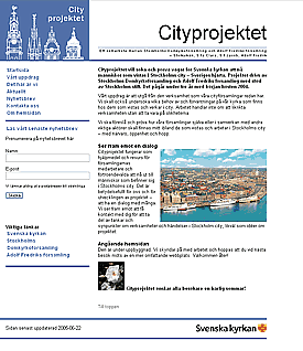 Cityprojektets webbplats